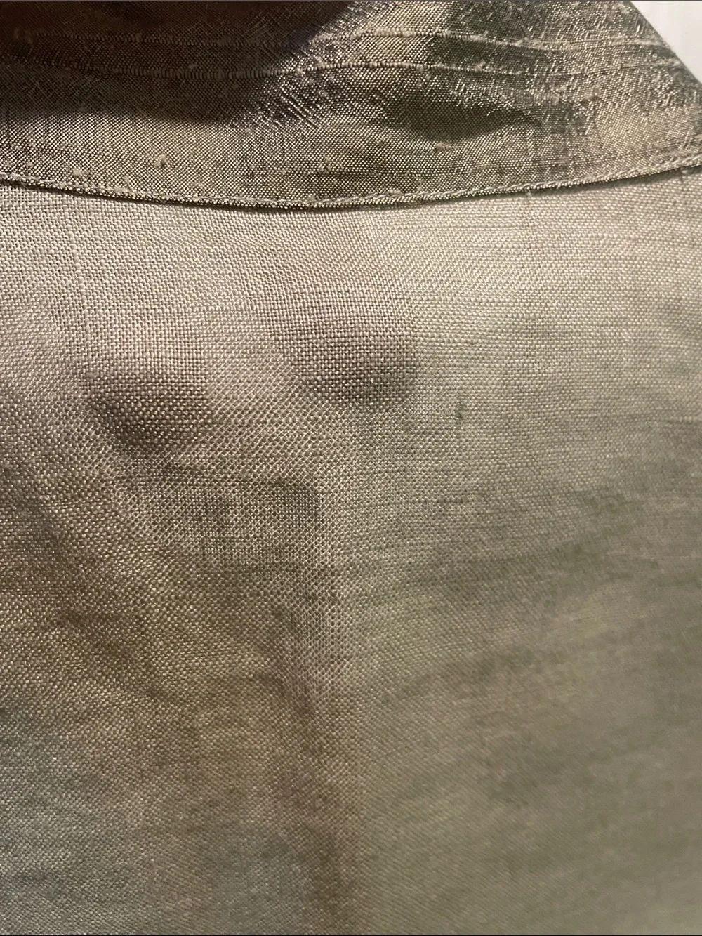 Designer Like High Quality Light Olive Green Shell Button-Front Tunic Top - Picture 9 of 14